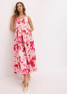 Robe De Soirée Sans Bretelles Satin Noir Et Blanc - Blanc Floral - Taille 6 - Occasion Très Bon état