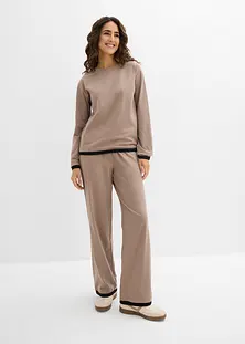 Pantalon Jogging Femme Grande Taille - Molleton Coton Rouge, Coupe Oversize Confort Hiver