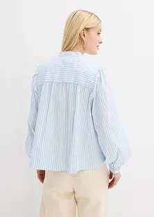 Chemisier Rayé Gris Et Noir Bonita - Manches Longues, Taille 48, Coton, Occasion Très Bon état