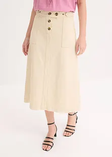 Jupe Droite Femme été Savoir 100% Coton Cargo Rose - Taille 26, élastiquée à La Taille, Légère Et Pratique