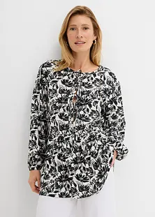 Tunique Femme AKOZ WOMAN - Noir Satin Polyester, Motifs Blancs - Taille M - Occasion Très Bon État