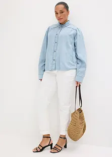 Veste Jean Longue Grande Taille Piment Rouge |PASSION BOHEME