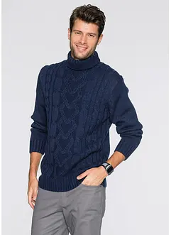 Pull col roulé à motif torsadé, bonprix