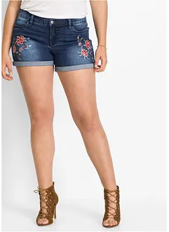 Short en jean brodé, bonprix