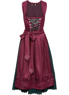 Dirndl à tablier en satin brodé (ens. 2 pces), bonprix