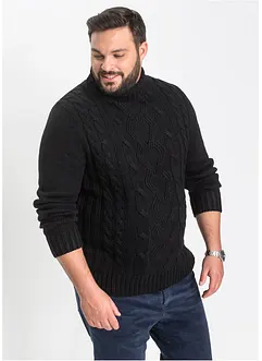 Pull col roulé à motif torsadé, bonprix