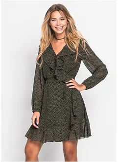 Robe style portefeuille à volants, bonprix