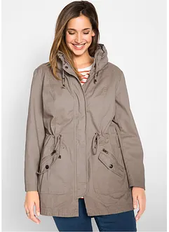 Parka courte en coton avec col montant, cintrée, bonprix