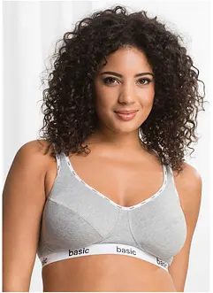 Lot de 2 soutiens-gorge sans armatures avec coton, bonprix