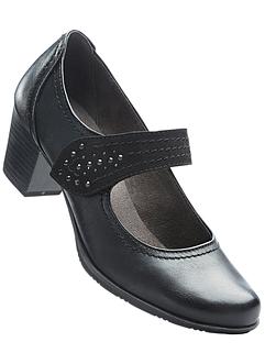 Escarpins Miss Mod Taille 39 - Cuir Noir - Talons Bas - Occasion Très Bon État