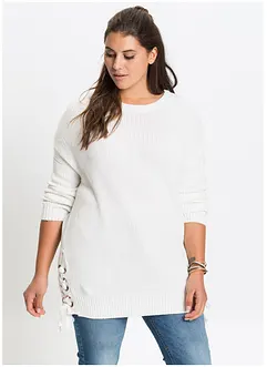 Pull en coton à laçage, oversize, bonprix