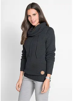 Pull à col roulé avec cordons, bonprix