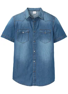 Chemise manches courtes en jean, Slim Fit, bonprix