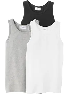 Lot de 3 débardeurs avec coton doux, bonprix