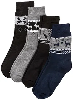 Lot de 4 paires de chaussettes thermo mixtes, bonprix