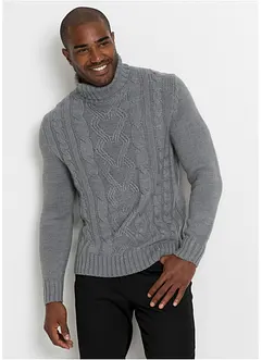 Pull col roulé à motif torsadé, bonprix