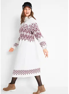 Robe midi en maille motif norvégien, bonprix