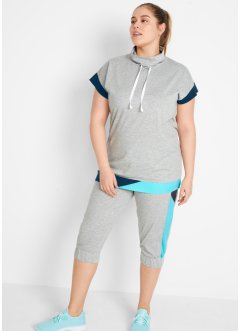 T-shirt long et pantalon corsaire (Ens. 2 pces.), manches courtes, bpc bonprix collection