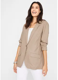 Blazer long en lin majoritaire, Loose Fit, bpc bonprix collection