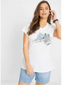 T-shirt long imprimé, bonprix