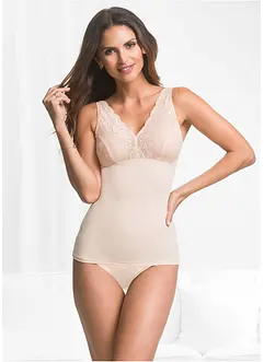 Top sculptant avec dentelle, maintien modéré, bonprix