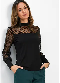 Haut à manches transparentes, motif animalier tendance, bonprix