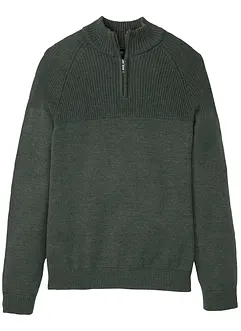 Pull coton col camionneur coupe spéciale ventre, bonprix