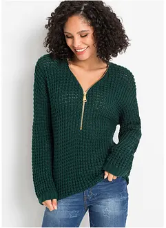 Pull en maille avec zip, bonprix