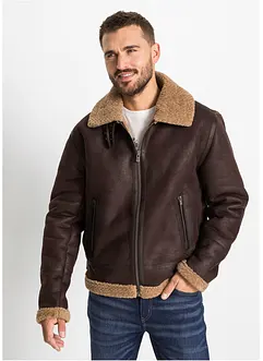 Blouson enduit doublé sherpa, bonprix