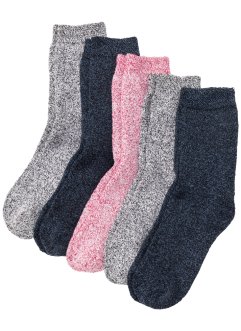 Lot de 5 paires de chaussettes thermo en éponge, coton bio, bpc bonprix collection