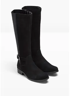 Bottes tige large en cuir, bonprix