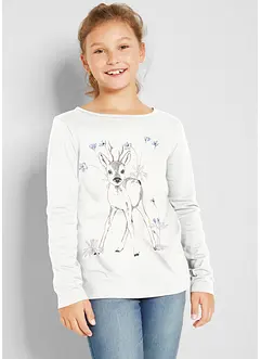 T-shirt fille manches longues coton, bonprix