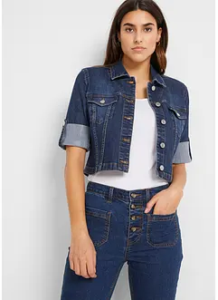 Veste courte en jean, manches 3/4, bonprix