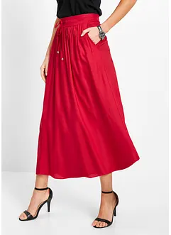 Jupe longue en viscose avec taille élastique et lien à nouer, bonprix