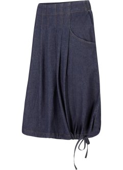 Jupe en jean extensible avec plis religieuse, lien à nouer et taille confortable, bpc bonprix collection