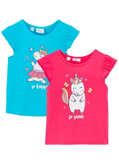 Lot de 2 T-shirts 100% coton, bonprix
