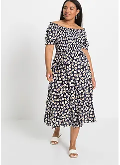 Robe imprimée avec smock, bonprix