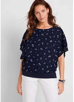 Blouse en georgette, manches courtes, bonprix