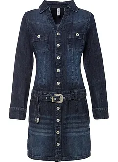 Robe en jean avec ceinture, bonprix