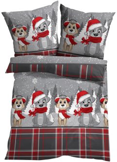 Parure de lit avec chiens de Noël, bpc living bonprix collection