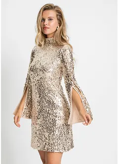 Robe à sequins et manches trompette, bonprix