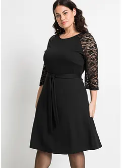 Robe en jersey à manches dentelle, bonprix