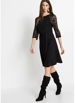 Robe en jersey à manches dentelle, bonprix