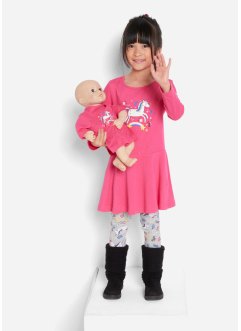 Robe en jersey + legging fille avec robe de poupée (Ens. 3 pces.), bpc bonprix collection