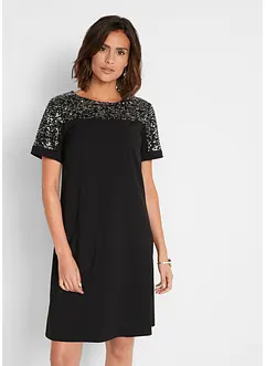 Robe courte avec empiècement à sequins, bonprix