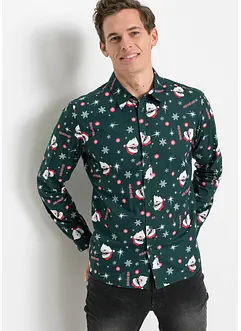 Chemise manches longues avec imprimé de Noël, Slim Fit, bonprix