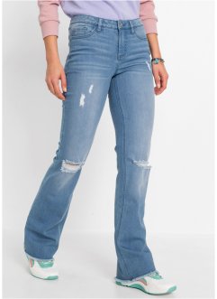 Jean flare style destroyed avec polyester recyclé, RAINBOW