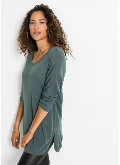 Pull long et ample en maille manches 3/4, bonprix