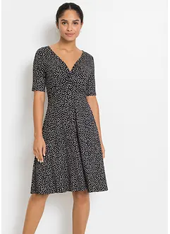 Robe en jersey imprimée avec drapé, bonprix