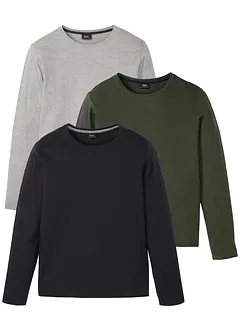 Lot de 3 tee-shirts manches longues, bonprix